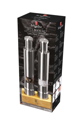 Moulins à sel et à poivre en acier inoxydable et bambou Black Silver Collection