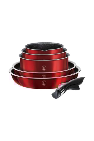 Batterie de cuisine revêtement marbre Metallic Line Burgundy Edition - 12 pièces