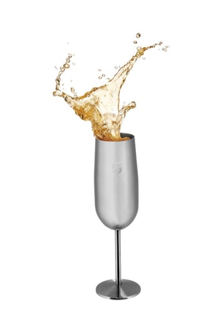2 flûtes à champagne en acier inoxydable - 2 x 26 cl