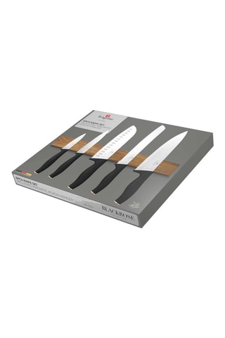 Bloc magnétique de 5 pièces en acier inoxydable et bois d’acacia