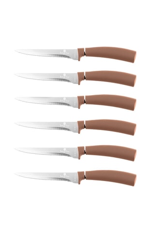 6 couteaux à steak en acier inoxydable Metallic Line Rose Gold Edition - 11,5 cm