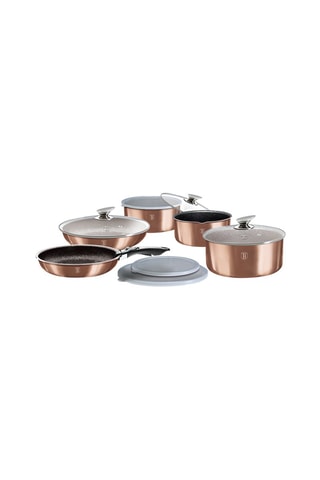 Batterie de cuisine revêtement marbre Metallic Line Rose Gold Edition - 12 pièces