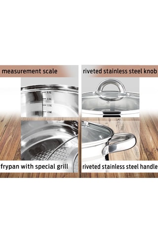 Batterie de cuisine en acier inoxydable Gourmet Line - 12 pièces
