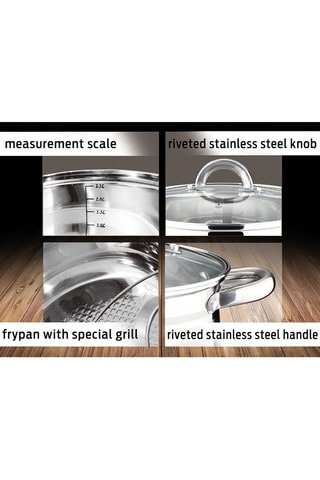 Batterie de cuisine en acier inoxydable Gourmet Line - 12 pièces