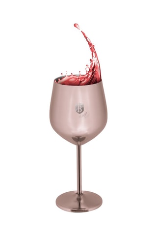 2 verres à vin en acier inoxydable - 2 x 55 cl