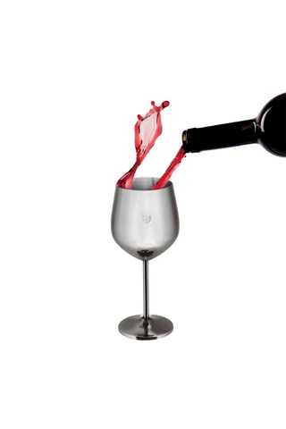 2 verres à vin en acier inoxydable - 2 x 55 cl