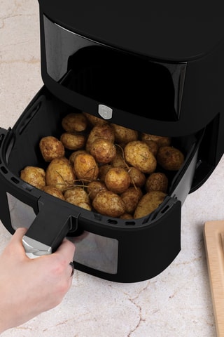 Panier pour friteuse à air chaud en silicone Matte Black – 5 l à 8 l