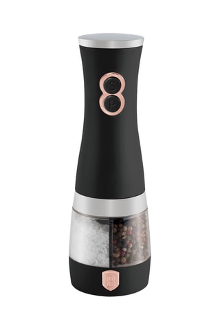 Moulin à poivre et à sel électrique 2 en 1 en acier inoxydable et céramique Black Rose