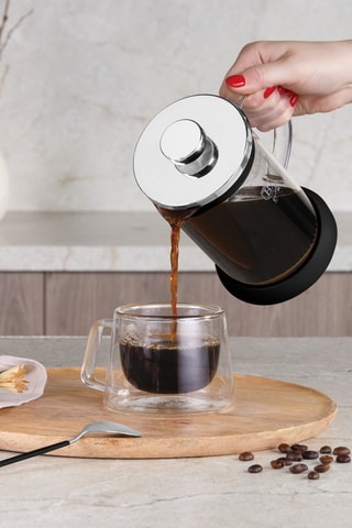 Cafetière à piston en verre borosilicate et acier inoxydable Matte Black – 60 cl