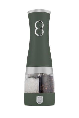 Moulin à poivre et sel électrique 2-en-1 en acier inoxydable et céramique Matte Green