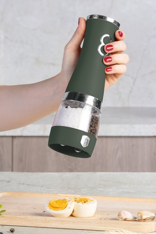 Moulin à poivre et sel électrique 2-en-1 en acier inoxydable et céramique Matte Green