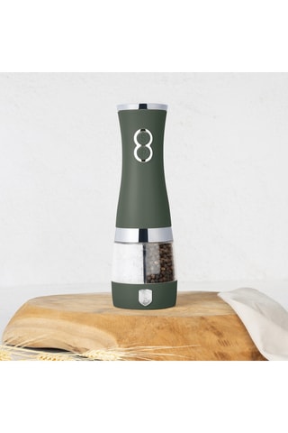 Moulin à poivre et sel électrique 2-en-1 en acier inoxydable et céramique Matte Green