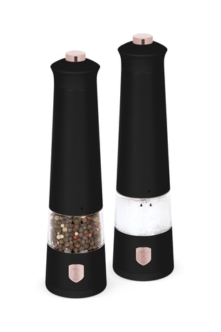 Moulin à poivre et à sel électrique en acier inoxydable et céramique Black Rose