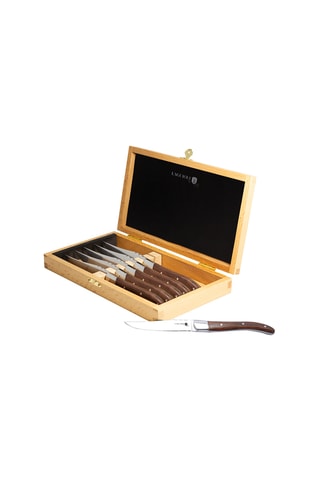 5 couteaux à steak en acier inoxydable et bois de rose Laguiole by Berlinger Haus - 12,5 cm