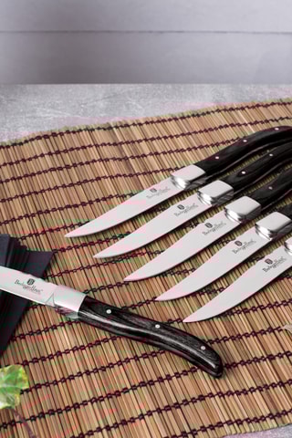 5 couteaux à steak en acier inoxydable et bois Laguiole by Berlinger Haus - 12,5 cm
