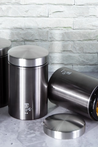 3 boîtes en acier inoxydable Metallic Line Carbon Pro