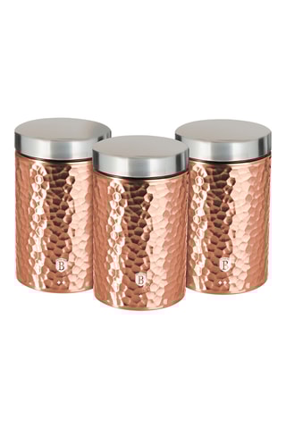 3 boîtes en acier inoxydable Metallic Line Rose Gold