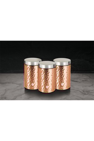 3 boîtes en acier inoxydable Metallic Line Rose Gold
