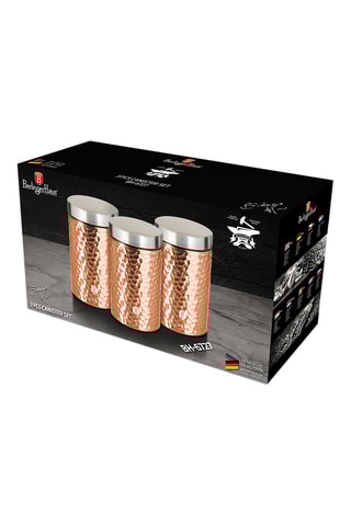 3 boîtes en acier inoxydable Metallic Line Rose Gold