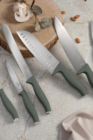 6 couteaux en acier inoxydable Matte Green