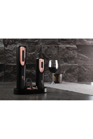 Coffret tire-bouchon électrique 6-en-1 en silicone Black Rose
