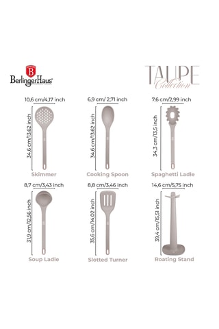 6 ustensiles de cuisine Taupe Collection