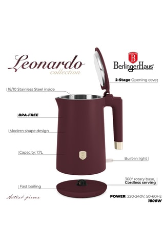 Bouilloire sans fil Leonardo - 1,7 l - 1800 W