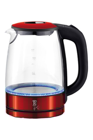 Bouilloire sans fil LED en verre borosilicate et acier inoxydable Metallic Line - 1,7 l - 1850 - 2200 W