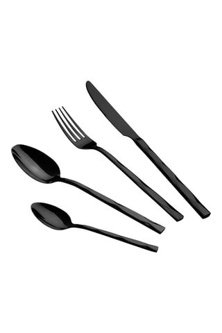 Ménagère en acier inoxydable Matte Black – 24 pièces