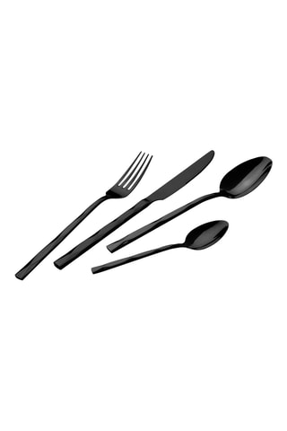 Ménagère en acier inoxydable Matte Black – 24 pièces