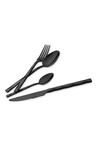 Ménagère en acier inoxydable Matte Black – 24 pièces