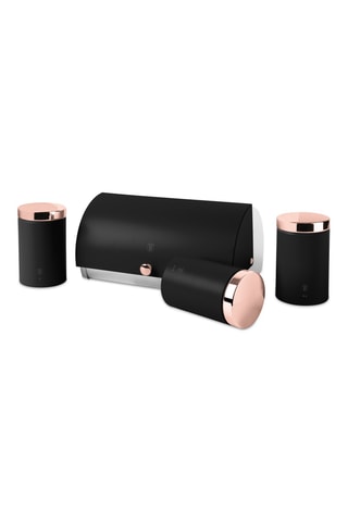 4 boîtes en acier inoxydable Black Rose