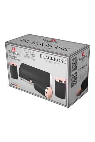 4 boîtes en acier inoxydable Black Rose