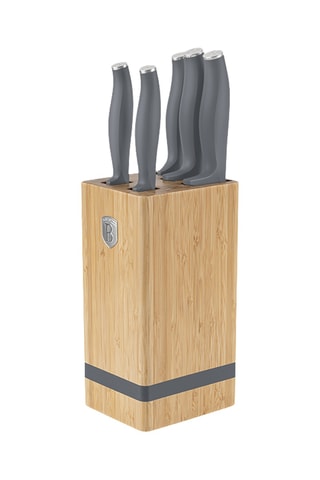Bloc de 5 pièces en acier inoxydable et bambou Aspen