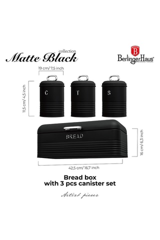 Boîte à pain et 3 boîtes de conservation Matte Black