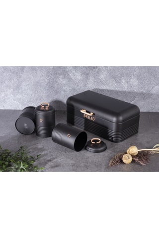 4 boîtes en acier inoxydable Black Rose