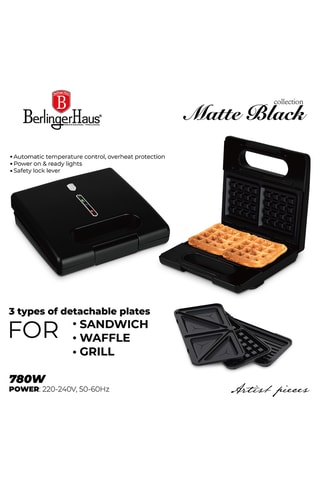 Appareil à croque-messieurs 3-en-1 Black Vantage - 780 W - 3 croque- messieurs