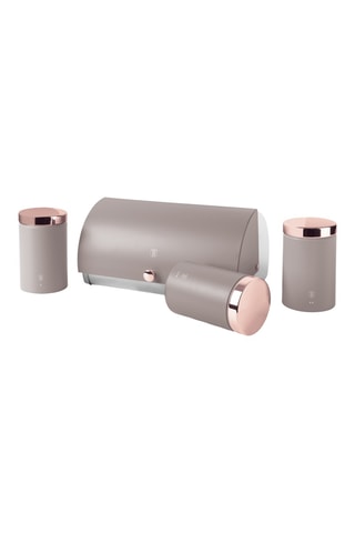 4 boîtes en acier inoxydable Taupe Collection