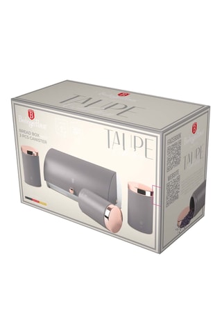 4 boîtes en acier inoxydable Taupe Collection