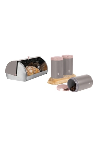 4 boîtes en acier inoxydable Taupe Collection