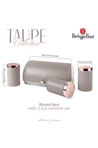 4 boîtes en acier inoxydable Taupe Collection