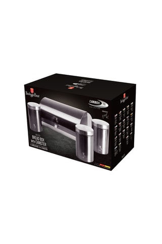 4 boîtes en acier inoxydable Metallic Line Carbon Pro