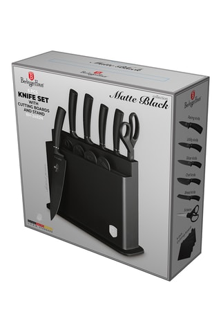 Bloc de 10 pièces en acier inoxydable Matte Black