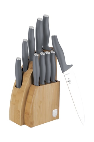 Bloc de 9 pièces en acier inoxydable et bambou Aspen