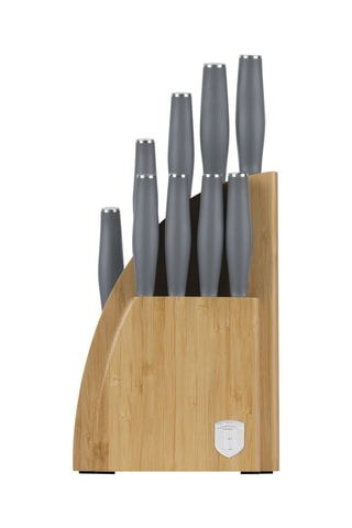 Bloc de 9 pièces en acier inoxydable et bambou Aspen