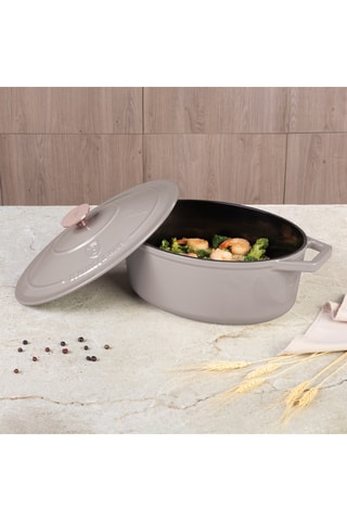 Cocotte ovale en fonte Taupe Collection - 30 cm - 4,65 l