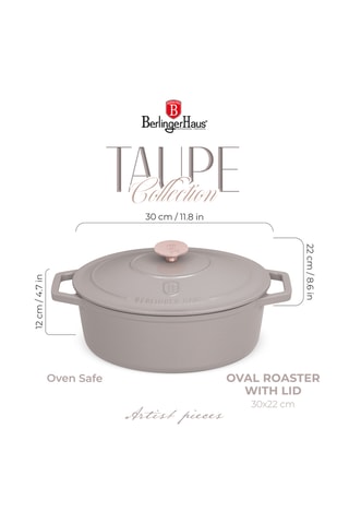 Cocotte ovale en fonte Taupe Collection - 30 cm - 4,65 l