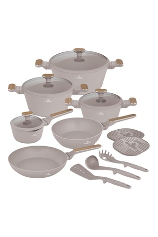 Batterie de cuisine Taupe Nordic – 15 pièces