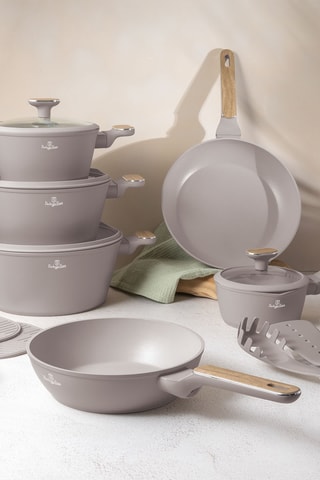 Batterie de cuisine Taupe Nordic – 15 pièces