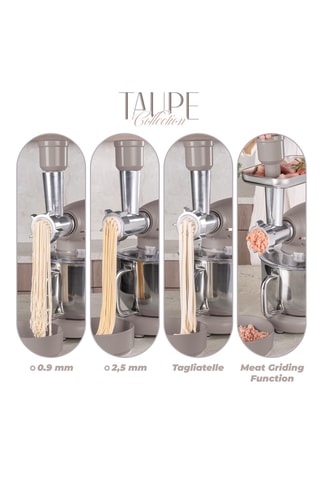 Robot de cuisine multifonctions 4-en-1 Taupe – 1500 W – 6 vitesses